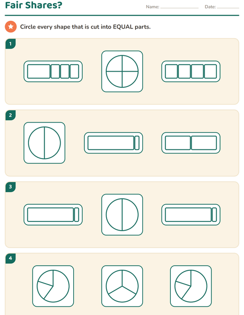Preview of Fractions worksheet for grade 2