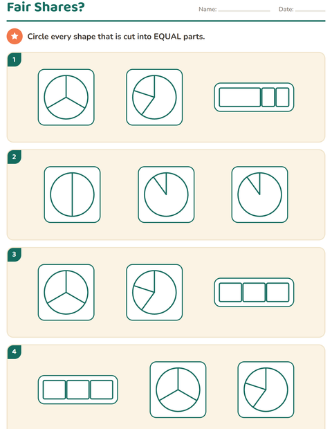 Preview of Fractions worksheet for grade 2