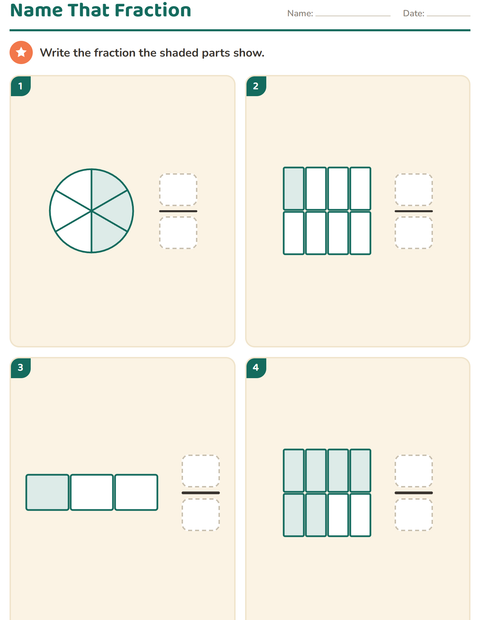 Preview of Fractions worksheet for grade 3
