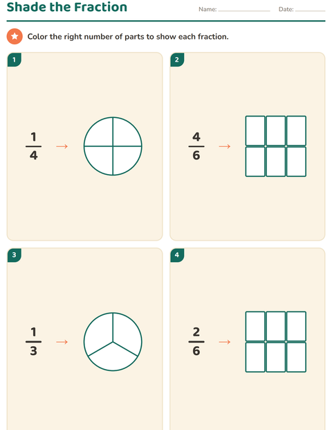 Preview of Fractions worksheet for grade 3