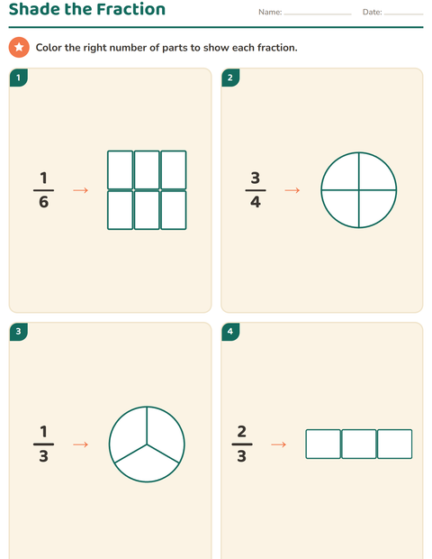 Preview of Fractions worksheet for grade 3