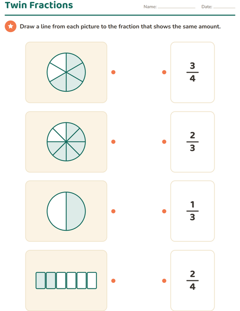 Preview of Fractions worksheet for grade 3