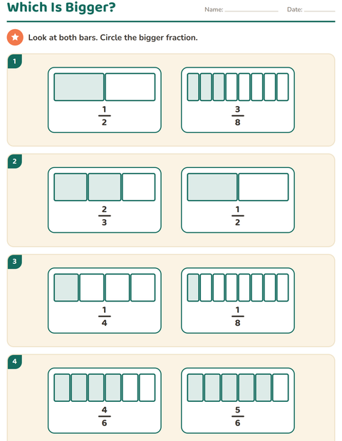 Preview of Fractions worksheet for grade 3