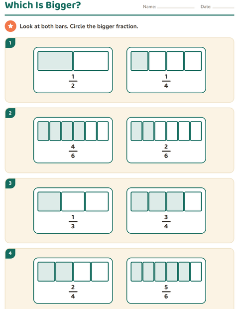 Preview of Fractions worksheet for grade 3