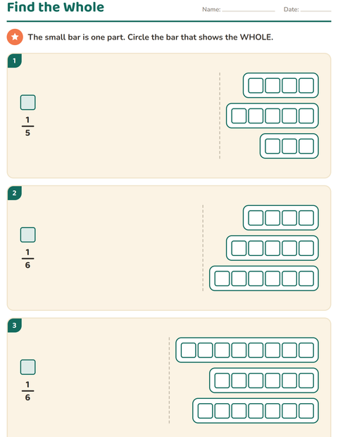Preview of Fractions worksheet for grade 3