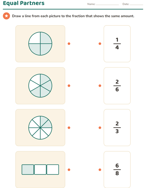 Preview of Fractions worksheet for grade 3