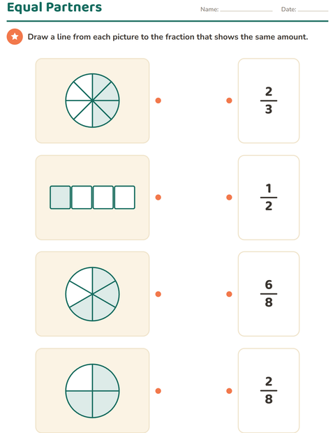 Preview of Fractions worksheet for grade 3