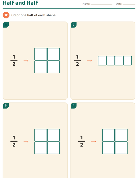 Preview of Fractions worksheet for grade 2