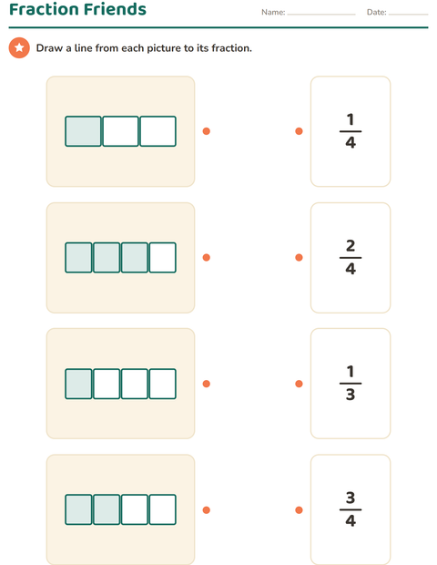 Preview of Fractions worksheet for grade 2