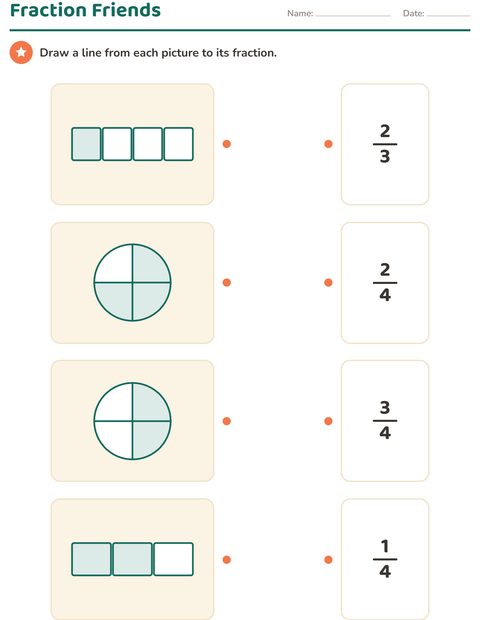 Preview of Fractions worksheet for grade 2