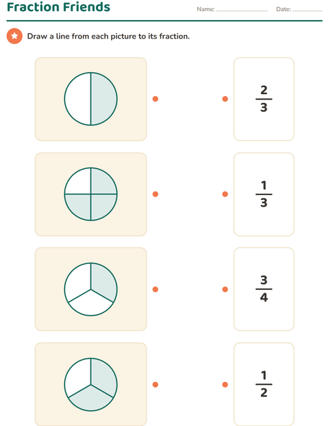 Preview of Fractions worksheet for grade 2