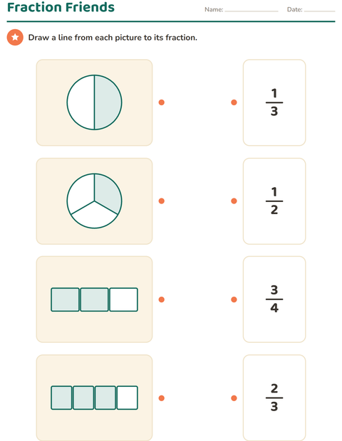 Preview of Fractions worksheet for grade 2