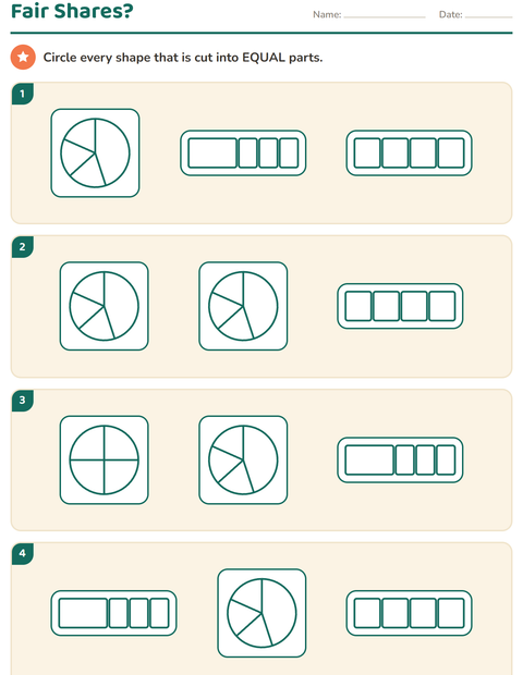 Preview of Fractions worksheet for grade 2