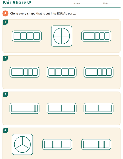 Preview of Fractions worksheet for grade 2