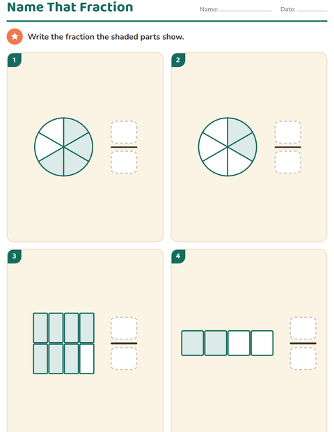 Preview of Fractions worksheet for grade 3