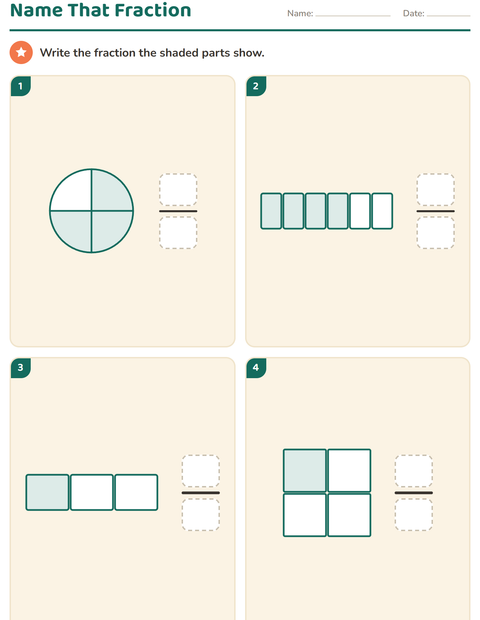 Preview of Fractions worksheet for grade 3
