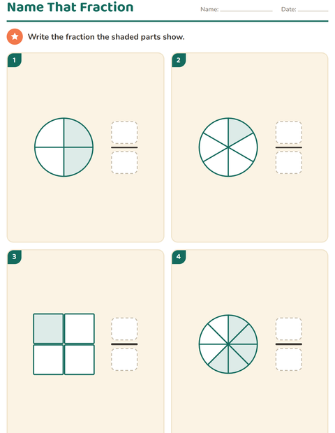 Preview of Fractions worksheet for grade 3