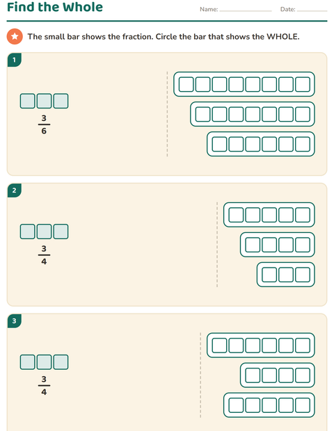 Preview of Fractions worksheet for grade 3
