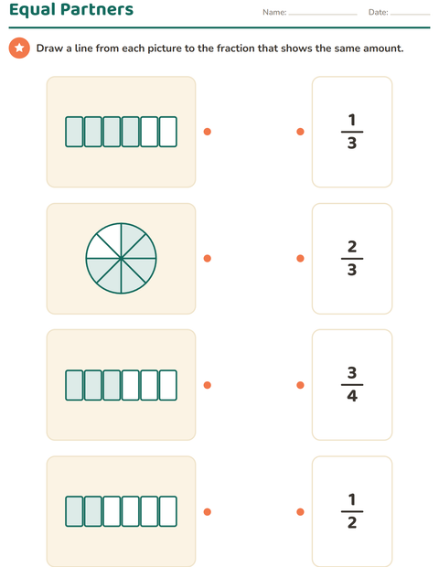 Preview of Fractions worksheet for grade 3