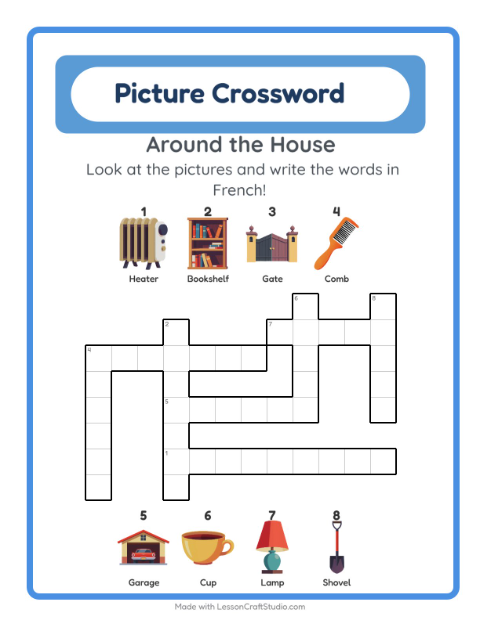 Picture crossword – Household Things