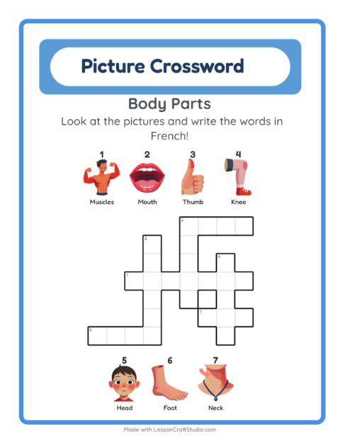 Picture crossword – Body Parts