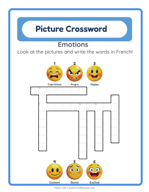 Picture crossword – Feelings