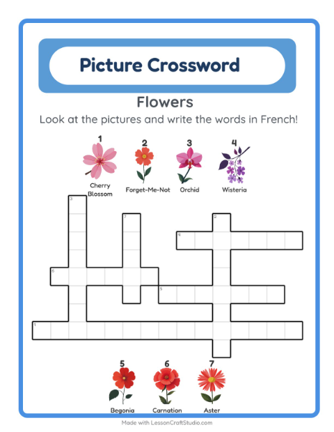 Picture crossword – Flowers