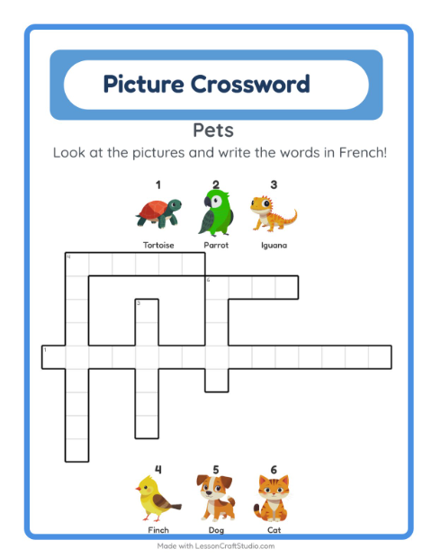 Picture crossword – Pets