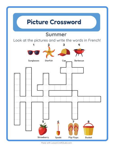 Picture crossword – Summer