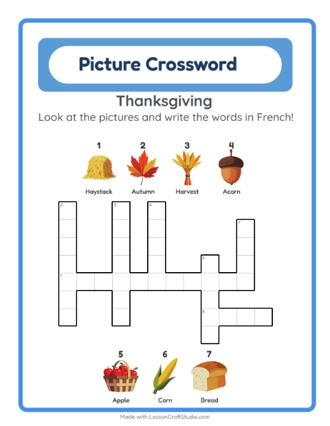 Picture crossword – Thanksgiving