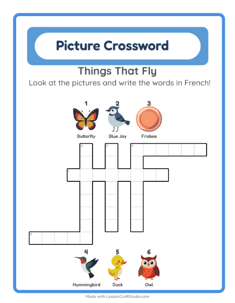 Picture crossword – Things That Fly