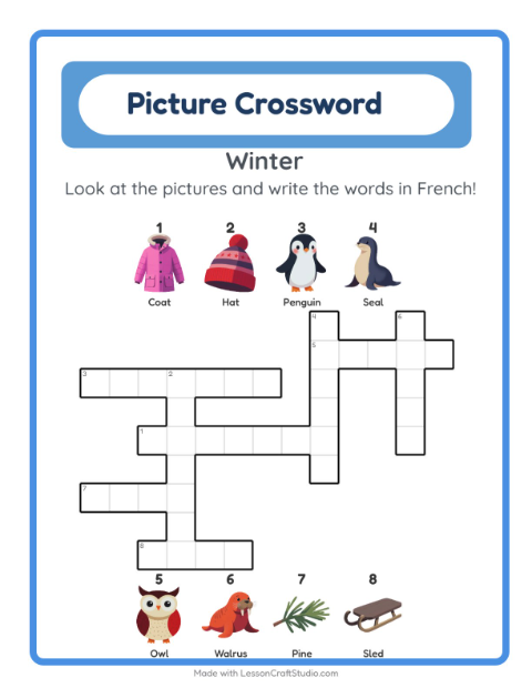 Picture crossword – Winter