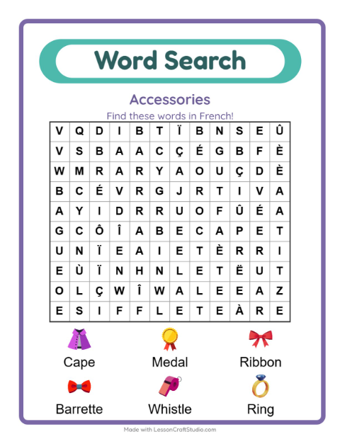 Picture word search – Accessories