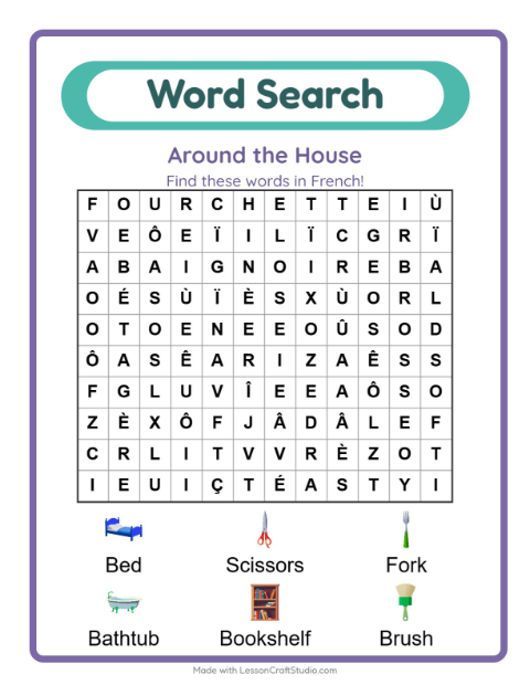 Preview of The French names for things already in your house