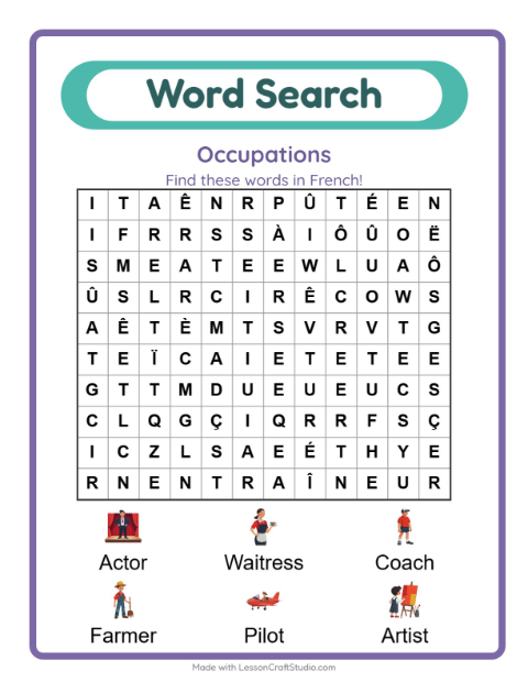 Picture word search – Community Helpers