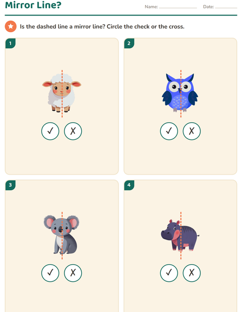 Preview of Geometry worksheet featuring Animals for grade 2