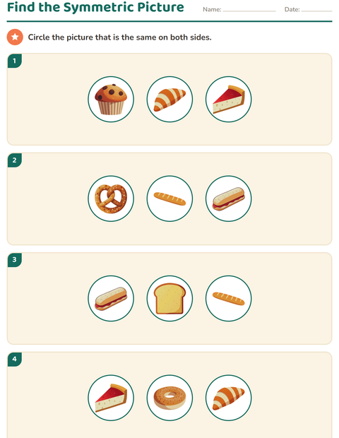 Preview of Geometry worksheet featuring Bakery for grade 2