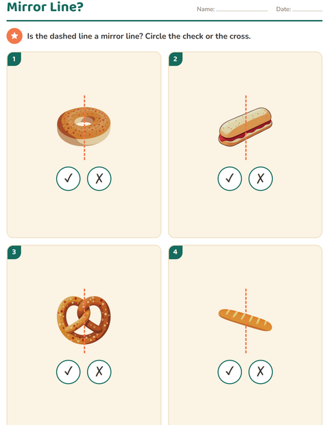 Preview of Geometry worksheet featuring Bakery for grade 2