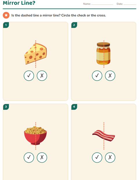 Preview of Geometry worksheet featuring Breakfast for grade 2