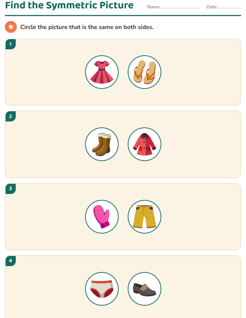 Preview of Geometry worksheet featuring Clothing for grade 2