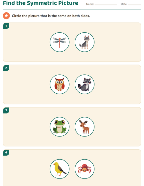 Preview of Geometry worksheet featuring Forest Creatures for grade 2