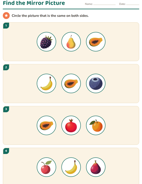 Preview of Geometry worksheet featuring Fruits for grade 2