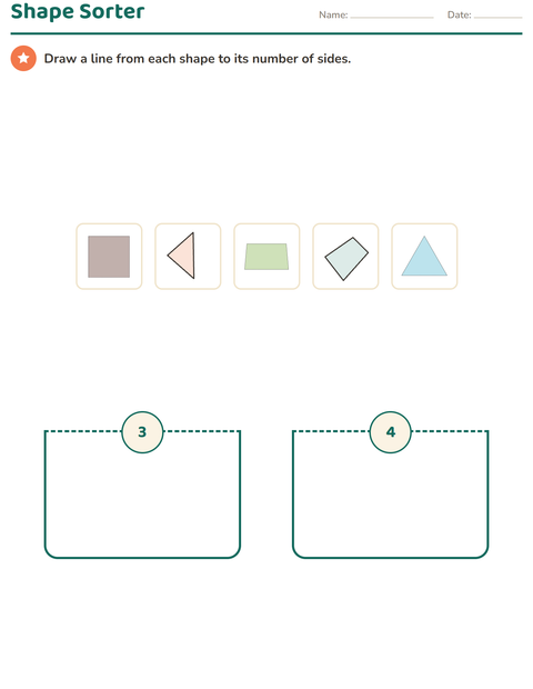 Preview of Geometry worksheet for grade 2