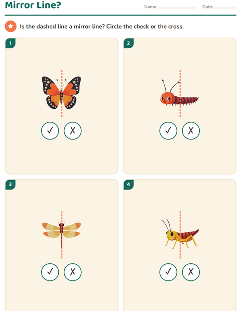 Preview of Geometry worksheet featuring Insects and Bugs for grade 2