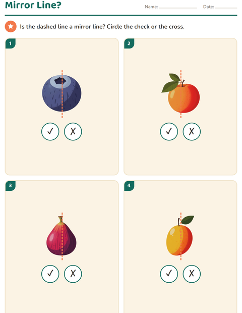 Preview of Geometry worksheet featuring Fruits for grade 2