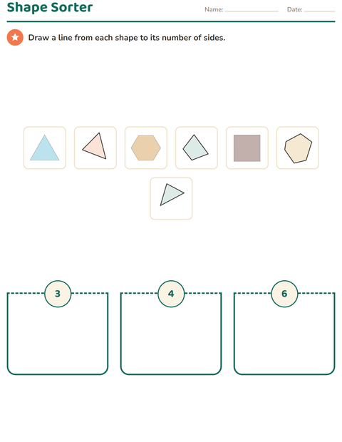 Preview of Geometry worksheet for grade 2