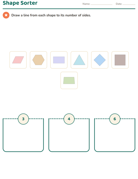 Preview of Geometry worksheet for grade 2