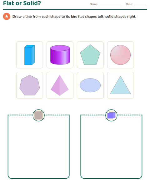 Preview of Geometry worksheet for grade 2
