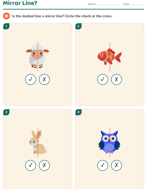 Preview of Geometry worksheet featuring Animals for grade 2