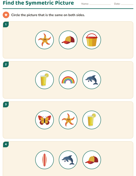 Preview of Geometry worksheet featuring Summer for grade 2